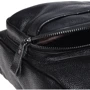Чоловіча сумка-слінг Borsa Leather чорна (K1029-black): Фактура матова, Зерниста