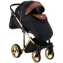Коляска 2 в 1 Adamex Luciano Polar (Gold) Y800 коричневый (кожа) — черный (623408): Материал колес полиуретан