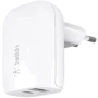 Зарядное устройство Belkin Wall Charger USB-C and USB 32W White (WCB008VFWH)