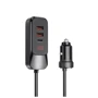 Зарядний пристрій WIWU Car Charger 2xUSB+USB-C Extend Wi-QC015 120W Black