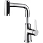 Смеситель для раковины Lefton Single-Hole Waterfall & Pull-Out Liftable Bathroom Faucet-BF2209 Chrome