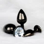 Металлическая анальная пробка Ouch! Heart Gem Gunmetal - Diamond, М