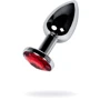 Анальная пробка с кристаллом Toyfa Silver anal plug with red gem