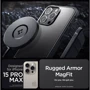 Чехол для iPhone Spigen Rugged Armor MagFit Matte Black (ACS06561) for iPhone 15 Pro Max: Цвет черный