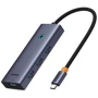 Адаптер Baseus Adapter UltraJoy USB-C to 3xUSB3.0+HDMI+USB-C Gray (B00052801811-01)