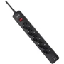 Сетевой фильтр 2E 5XSchuko, 3G*1.5мм, 3*USB-A, 2м, black (2E-SP515M2USBBK): Количество розеток, шт 5