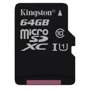 Карта памяти Kingston 64GB microSDXC Class 10 UHS-I U1 + adapter (SDCS/64GB)