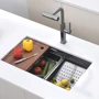 Кухонная мойка Lefton Single Bowl Honeycomb Embossed Anti-scratch Kitchen Sink-KS2201 Grey: Форма Прямоугольная