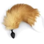 Силиконовая анальная пробка с хвостом из натурального меха Art of Sex size M Foxy fox