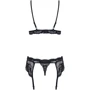 Эротический кружевной комплект Obsessive 810-SEG-1 set black S/M