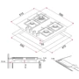 Варочная поверхность газовая Perfelli HGG 61283 WH: Размеры для встраивания (ШxГ) 55x47 см