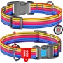 Нашийник WAUDOG Nylon з QR-паспортом, малюнок "Лінія 1", пластиковий фастекс 20 мм 24-40 см різнокольоровий (4783)