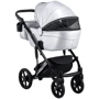 Коляска 2 в 1 Bair Polo (Silver) шкіра 100% 27S срібло (перламутр): Матеріал коліс резина