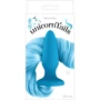 Анальная пробка с хвостиком Unicorn Tails Pastel, 8.4x3.2 см, голубой