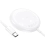 Зарядное устройство Hoco Wireless Charger CW52 Enjoy 15W White for iPhone 16 I 15 I 14 I 13 I 12 series: Кабель в комплекте встроенный