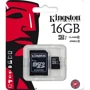 Карта памяти Kingston 16GB microSDHC Class 10 UHS-I U1 + adapter (SDC10G2/16GB): Объем 16 Гб