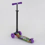 Самокат дитячий пластмасовий з алюмінієвої трубкою керма + 4 колеса Purple / Black (74471): Тип гальма ножний