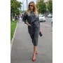 Платье FLFashion Луиза ХПЛ 3173 50 серое повседневное удлиненное миди: Вид Повседневные платья
