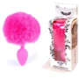 Анальная пробка S с хвостом BOSS of TOYS Boss Series - Silicon PLUG Bunny Tail Pink, BS6400099