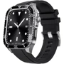Аксесуар для Watch Rubber TPU Strap with Stainless Stell Case Black/Silver (FLS181108) для Apple Watch 44/45/49mm Ultra