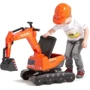 Экскаватор Falk Kubota 122 со шлемом оранжевый (122): Материал колес пластик