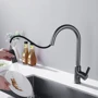 Смеситель для кухни Lefton Copper Kitchen Pull-Down Faucet with 3 Water Outlet Modes-KF2204 Grey: Термостат Нет