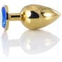 Анальная пробка с кристаллом Toyfa Metal Gold anal plug blue gem