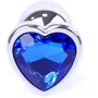 Анальная пробка с кристаллом BOSS of TOYS Boss Series - Jewellery Silver Heart PLUG Dark Blue S, BS6400050