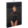Боди Noir Handmade F321 Edge wetlook and mesh body with rings Black, 3XL