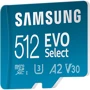 Карта памяти Samsung 512GB microSDXC UHS-I U3 V30 A2 Evo Select + adapter (MB-ME512KA): Тип карты MicroSDXC
