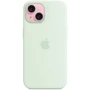 Чохол для iPhone Apple Silicone Case з MagSafe Soft Mint (MWNC3) для iPhone 15: Колір зеленый