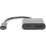 Адаптер Digitus Adapter USB-C to HDMI+USB-C Black (DA-70856): Колір черный