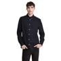 Рубашка H&M 4555495 48 синяя с длинным рукавом: Тип застежки На пуговицах