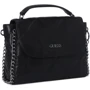 Женская сумка-сэтчел Guess Khatia Top Handle Flap черная (HWQM8381200-BLA): Тип ручки Со съемным ремнем, На цепочке, Плечевой ремень, Короткая ручка