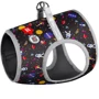 Шлея WAUDOG с QR-паспортом, рисунок "NASA" 32-35 см черная (2915)