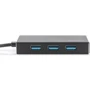 Адаптер Digitus Adapter USB to 4xUSB 3.0 Black (DA-70240-1): Цвет черный