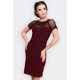 Платье FashionUp PL-1596B 48 бордовое повседневное до середины бедра