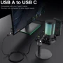 Мікрофон Fifine A8 Black RGB: Роз'єм USB