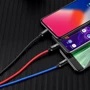 Кабель Baseus USB Cable to Lightning/microUSB/USB-C Three Primary Colors 30сm Black (CAMLT-ASY01) фото 10
