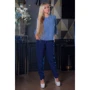 Блуза FLFashion Бусинка БББ 0324 48 синяя с рукавом 3/4: Длина рукава Рукав 3/4