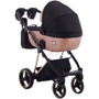 Универсальная коляска 2 в 1 Adamex Mimi Polar (Pink Gold) BR604 черный (люрекс) - медный (принт) кожа (выдавленная точка): Возможность установки люльки есть