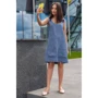 Сарафан FLFashion Сандра ФСС 3082 46 синій повсякденний до середини стегна: Довжина рукава Без рукава