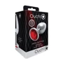 Металлическая анальная пробка Ouch! Heart Gem Silver - Ruby Red, М