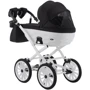 Коляска 2 в 1 Adamex Chantal Retro C6 черный с белым (623676): Ширина шасси 60