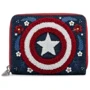 Жіночий гаманець Loungefly LF Marvel Captain America 80th Anniversary Floral Shield ZIP синій (MVWA0157)