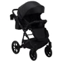 Коляска 2 в 1 Bair Kiwi кожа 100% BK-15 черный: Ширина шасси 58