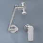 Смеситель настенный Lefton Single-Handle Wall Mount Bathroom Faucet with Temperature Display-BFWM2401 Brushed Nickel фото 10