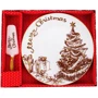 Блюдо Lefard Merry Christmas для торта с лопаткой 26 см (924-742): Форма круглая