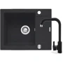 Кухонная мойка Pyramis MIDO 62x50 1B 1D черная+кран Silvio (070088401Sn)