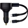 Зарядний пристрій Baseus Car Charger Retractable USB-C+Lightning 30W Black (CGTX000001) фото 6